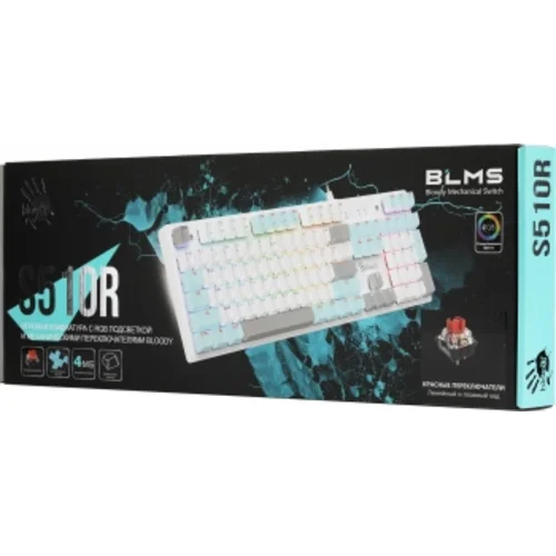 Клавиатура A4Tech Bloody S510R механическая белый USB for gamer LED (S510R USB ICY WHITE/BLMS RED)